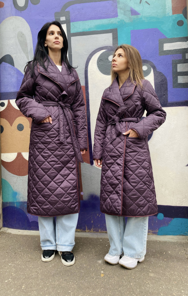 Пальто стеганое фиолет - Пальто стеганое фиолет